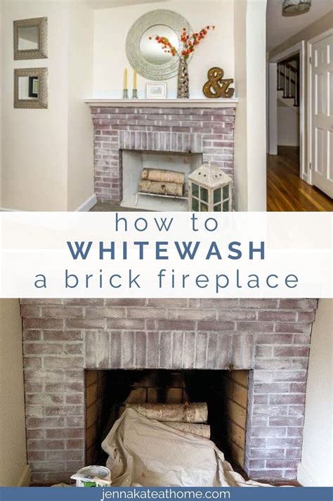 Learn How To Whitewash A Red Brick Fireplace Using Only Water And Paint