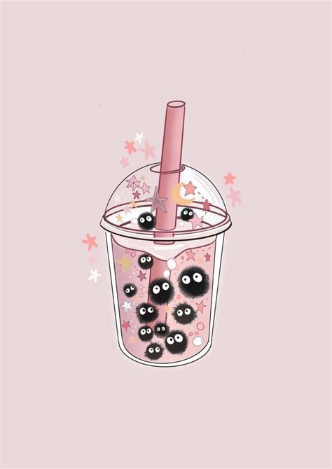 Download Caption: Adorable Boba Tea Illustration Wallpaper | Wallpapers.com