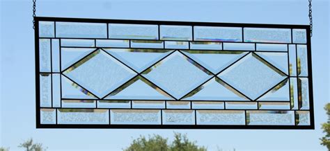 Completely Beveled Clear Stained Glass Window Panel Etsy