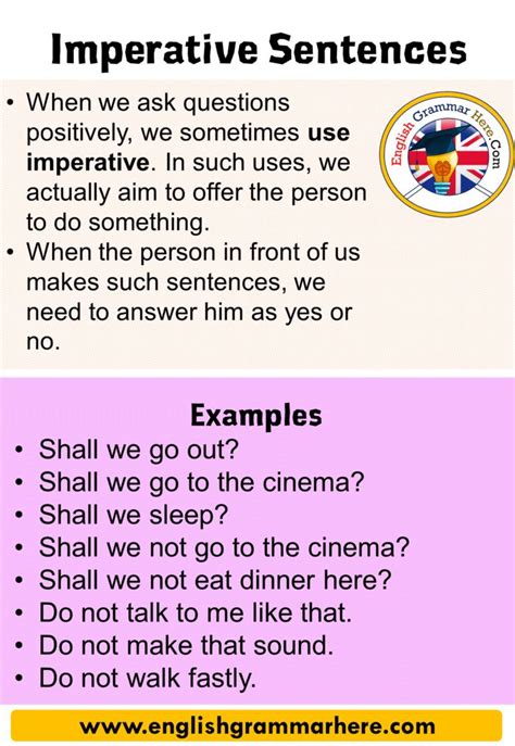 Imperative Sentence Examples