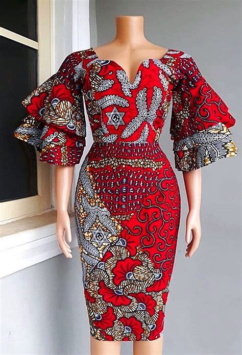 African Print Dress Red Ankara Dress African Clothing Etsy Afrika