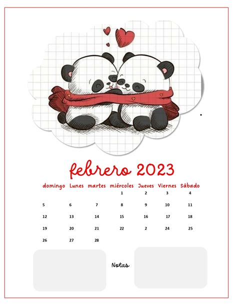 Calendar Febrero En Calendario Kawaii Etiquetas Para