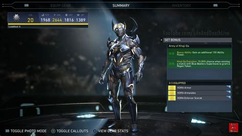 Blue Beetle S Khaji Da S Army Epic Gear Set Injustice 2 Injustice