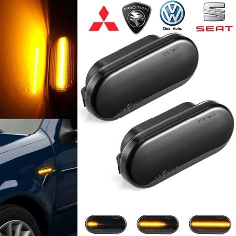 12pcs Led Dynamic Turn Signal Light Side Wing Fender Rearview Mirror