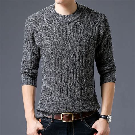 Buy Mens Knitwear 2018 Wool Mens Sweater Warm Thick Jumper Men Pullover From