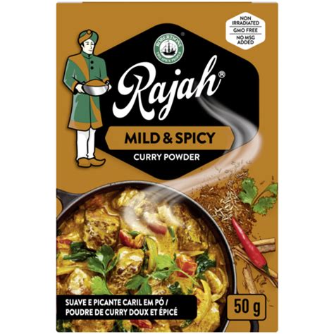 Rajah Mild And Spicy Curry Powder Box 50g Spices Cooking Ingredients