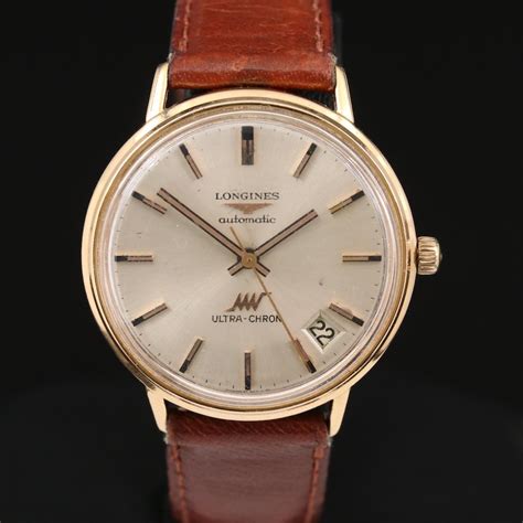 Vintage Longines Ultra Chron 18k Gold Automatic Wristwatch Ebth