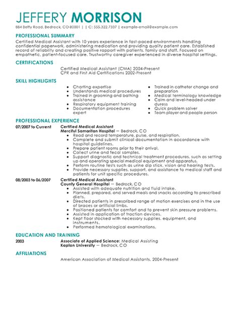 Best Medical Assistant Resume Example From Professional Resume Writing Service