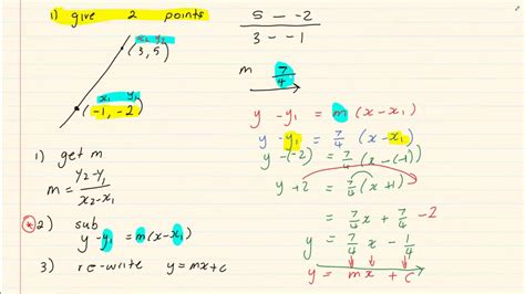 Grade Analytical Geometry Equations On A Straight Line Youtube