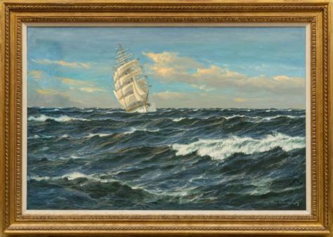 Bid Now Patreck Von Kalckreuth German 1892 1970 Oil On Canvas H 24 W 36 Clipper Ship