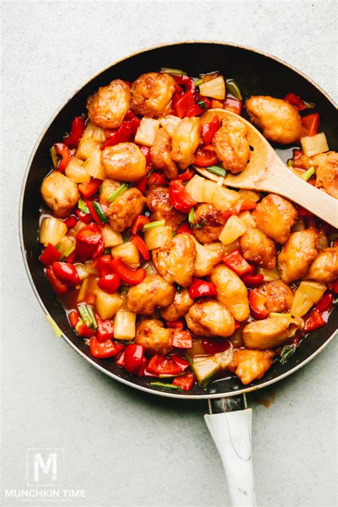 Delicious Sweet And Sour Chicken With Pineapple And Peppers Recipe Munchkin Time