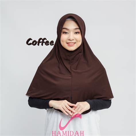 Jual Ori Bergo Hamidah Size L Pet Bordir Kerudung Instant Hijab Sport