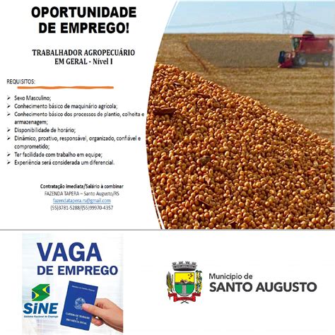 Aten O Vaga De Emprego Atrav S Do Sine Para Trabalhar Na Fazenda