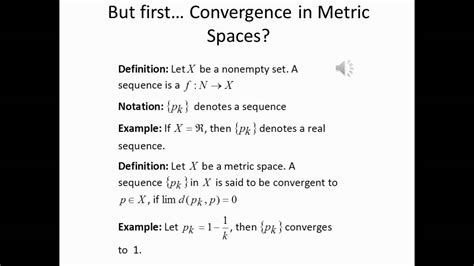 Convergence Of Sequences In Metric Spaces Youtube