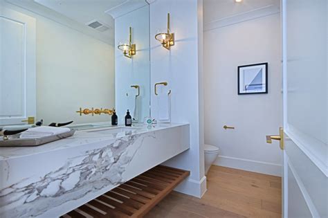 Powder Room Transitional Cloakroom Los Angeles By Cisco Construction Houzz Uk