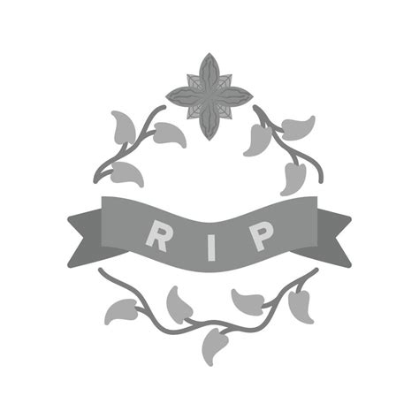 Rest In Peace Flat Greyscale Icon 15653987 Vector Art at Vecteezy