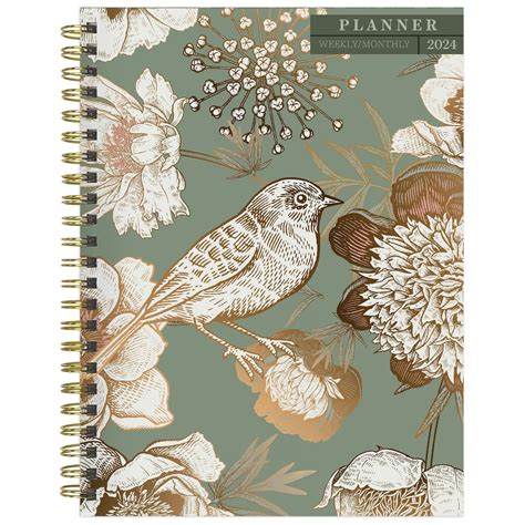 Tf Publishing 2024 Birds And Floral Medium Weekly Monthly Planner Michaels