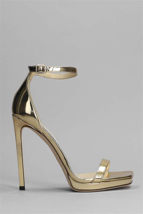 Jimmy Choo Alva Sandals In Gold Leather In Metallic Lyst