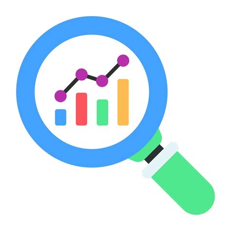 Polyline Graph Under Magnifying Glass Icon Of Data Analysis