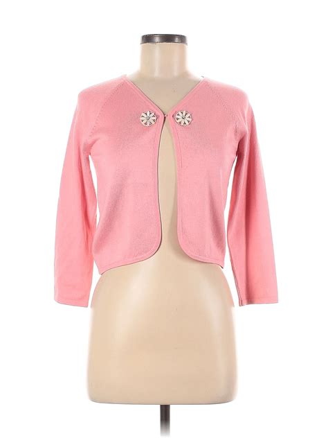 Ann Taylor Color Block Solid Pink Silk Cardigan Size S 75 Off Thredup