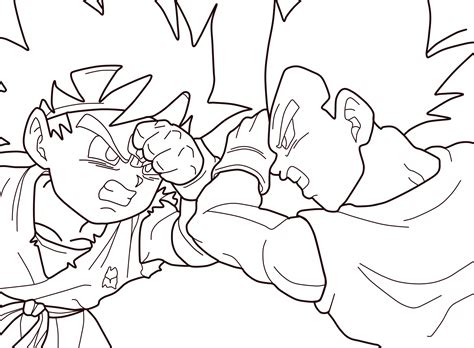 Goku Jr Vegeta Jr Lineart 01 By Zed Creations On Deviantart