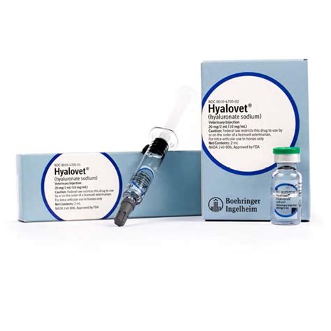 Hyalovet Hyaluronate Sodium Injection 20 Mg 2 Ml 10 Mg Ml Allivet