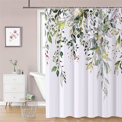 REZAYMRS Floral Shower Curtain With 12 Hooks 72 X72 Waterproof