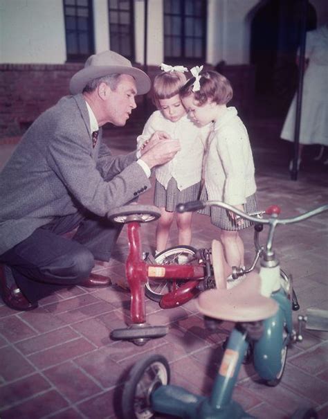 Jimmy Stewart With His Twin Daughters Judy And Kelly Old Movie