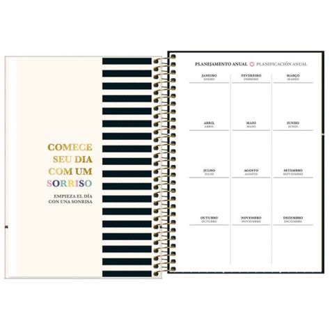 Planner Espiral X Cm West Village Fundo Bege Bolinhas