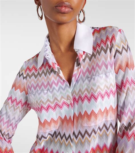 Zig Zag Cotton Blend Shirt In Multicoloured Missoni Mytheresa