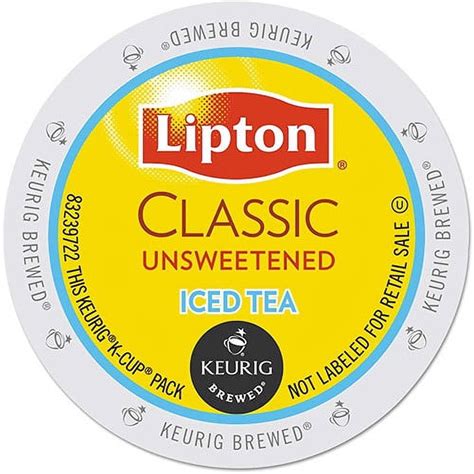 Lipton Classic Unsweetened Iced Tea Keurig K Cup Pack 24 Count For