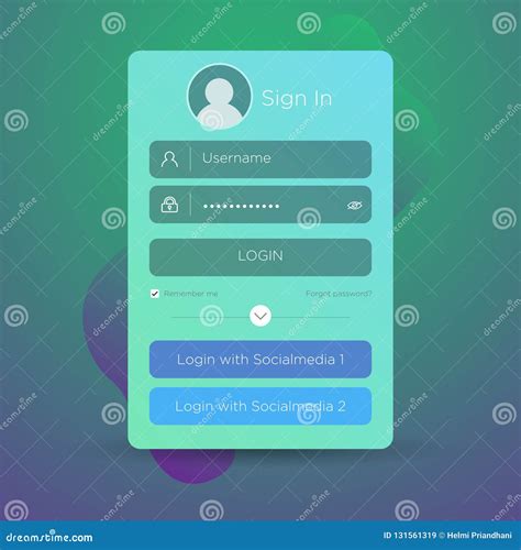 Flat Login User Interface Sign In Web Element Template Window Stock