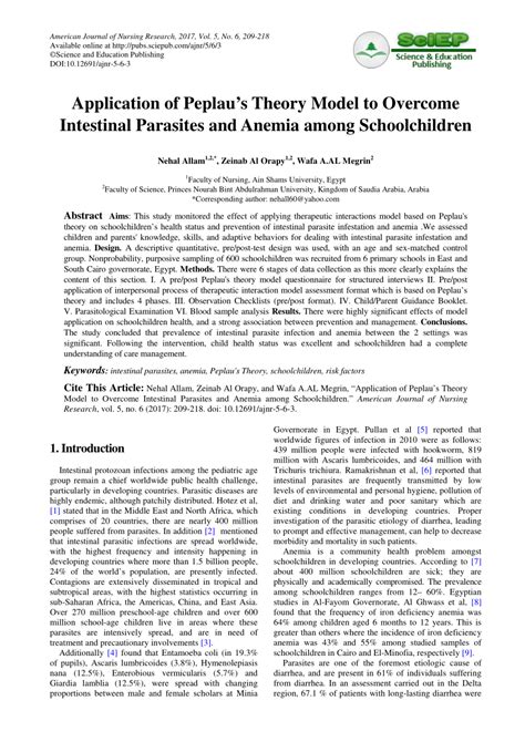 (PDF) Application of Peplau’s Theory Model to Overcome Intestinal ...