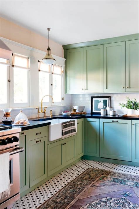 18 Best Green Kitchen Cabinet Ideas Light And Dark Green Kitchen Cabinet Paint Colors