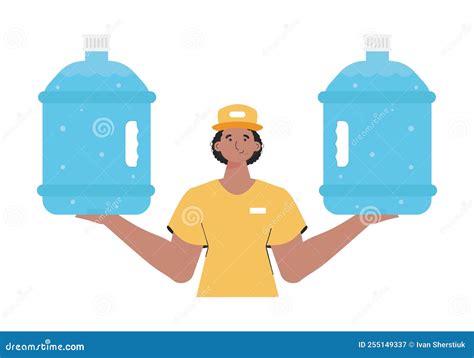 A Man Is Holding A Bottle Of Water Delivery Concept The Stylish