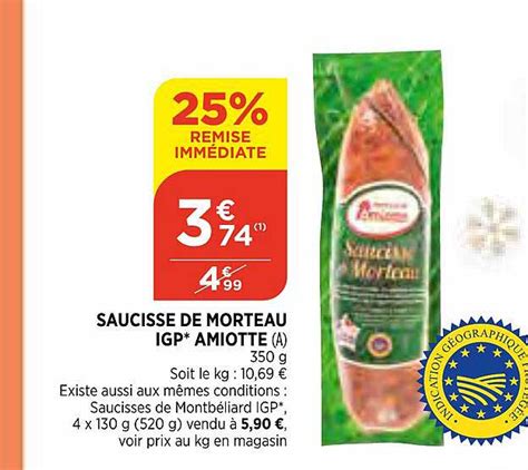 Promo Saucisse De Morteau Igp Amiotte Chez Bi1 ICatalogue Fr