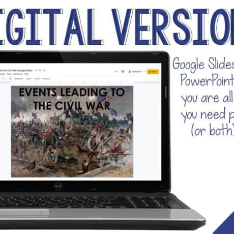 Events Leading To The Civil War Power Point Presentation By History Gal