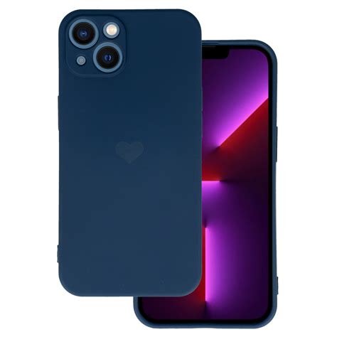 Vennus Silikonové Pouzdro Se Srdcem Pro Iphone 13 Design 1 Navy Promobilycz