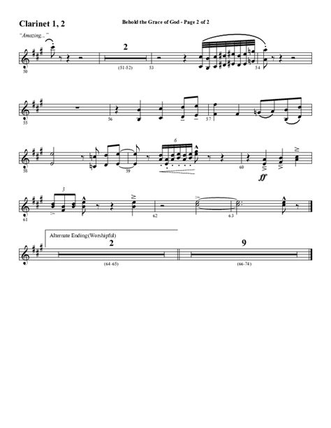 Behold The Grace Of God Choral Anthem Satb Clarinet Sheet Music Pdf