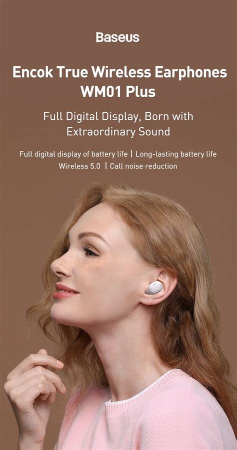 Baseus WM01 Plus Wireless Headphones TWS Bluetooth 5 0 Earphones Stereo