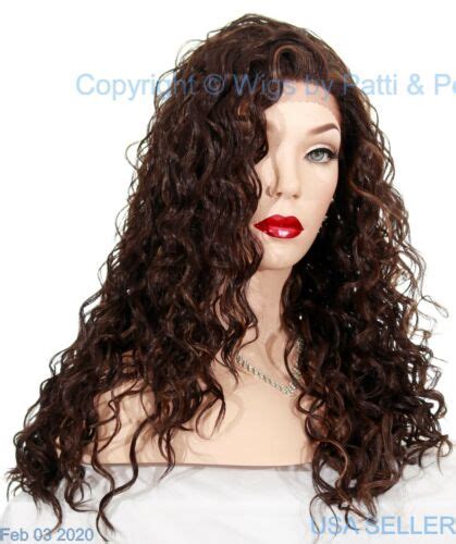 Lace Front Wig Long Rippling Waves Fs427 Brown W Highlights Sexy 388 1 Ebay