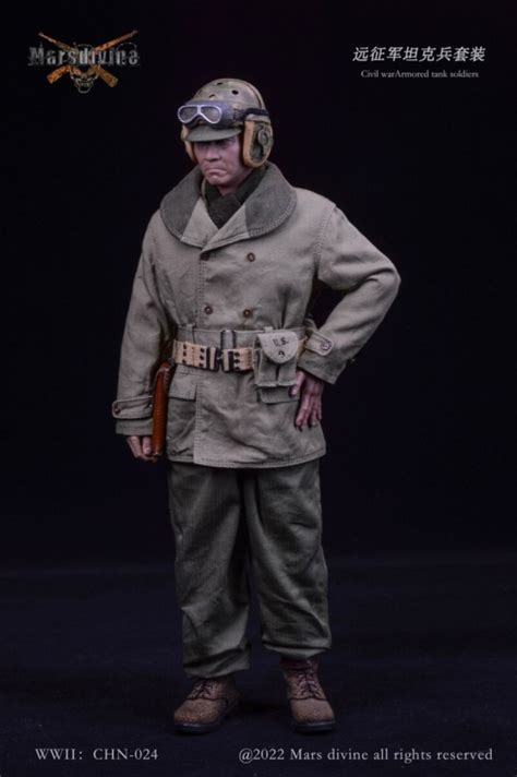 Set World War Ii Chinese Armored Tank Soldier Uniform Machinegun