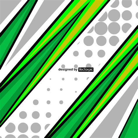 Abstract Racing Stripes Background With Green White And Grey Color