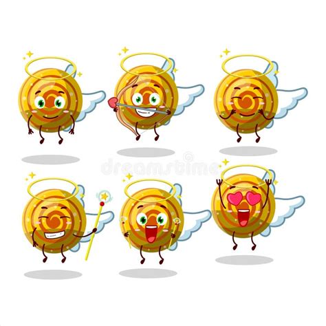 Yellow Spiral Gummy Candy Cartoon Designs As A Cute Angel Character