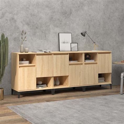 Coimbra Wooden Sideboard With 6 Doors In Sonoma Oak Furniture In Fashion