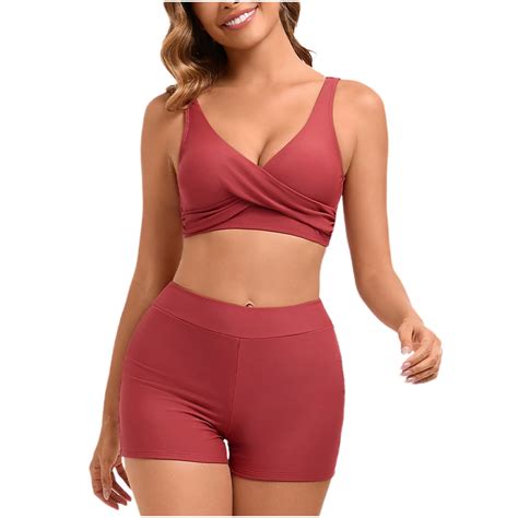 BeAi High Thigh Cut One Piece Swimsuits For Women Strapless Bikini Sets For Women Blue Swimwear