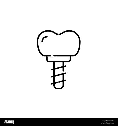 Dental Implant Crown With Metal Body Pixel Perfect Editable Stroke