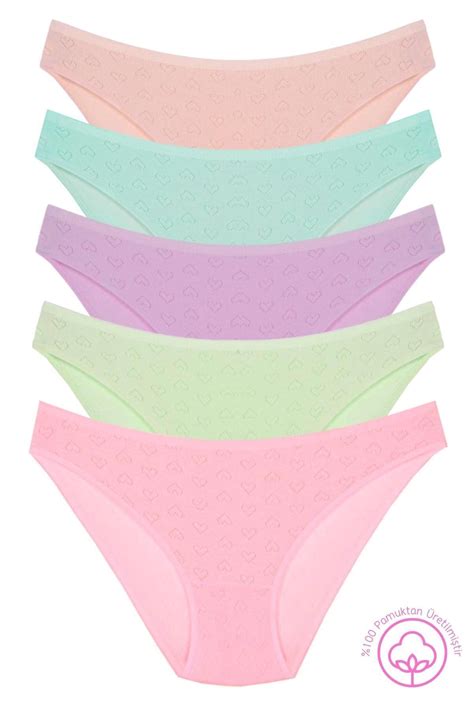 Newlilla Kalpli Pamuklu li Kadın Bikini Külot Paketi