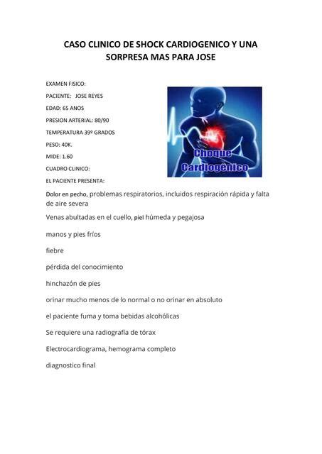 Caso Clínico De Shock Cardiogénico Carolina Veronica Aban Cavero Udocz