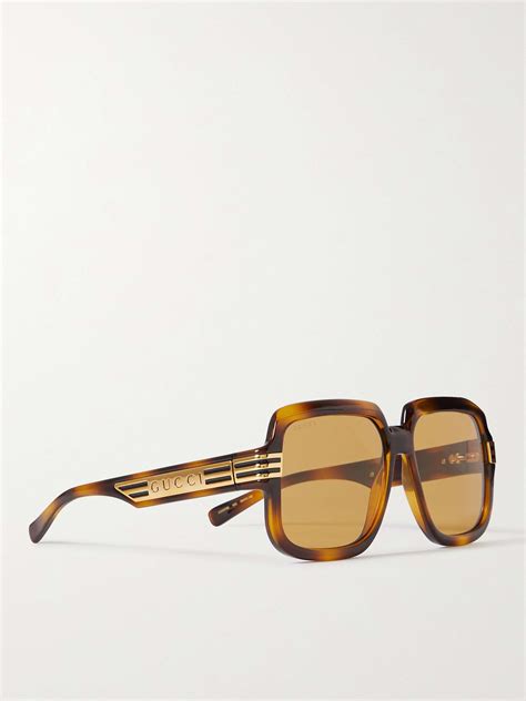 Tortoiseshell Square Frame Tortoiseshell Acetate And Gold Tone